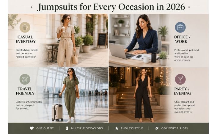 The Best jumpsuits for women in 2026 featuring casual, office, travel-friendly, and party jumpsuit styles for different occasions
