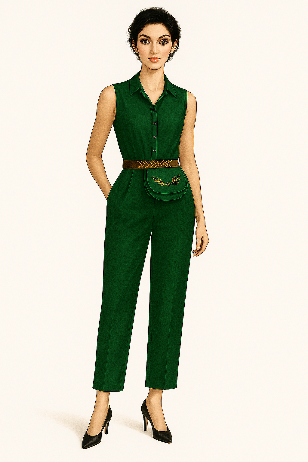 Forest Green Jumpsuit Pattern