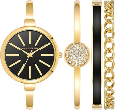 Elegant Luxury Watch Set – Gold and black design with crystal details
