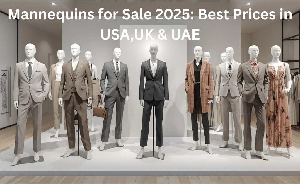 Mannequins for Sale 2025 – Stylish display mannequins in boutique with fashionable dresses, USA UK UAE trends.
