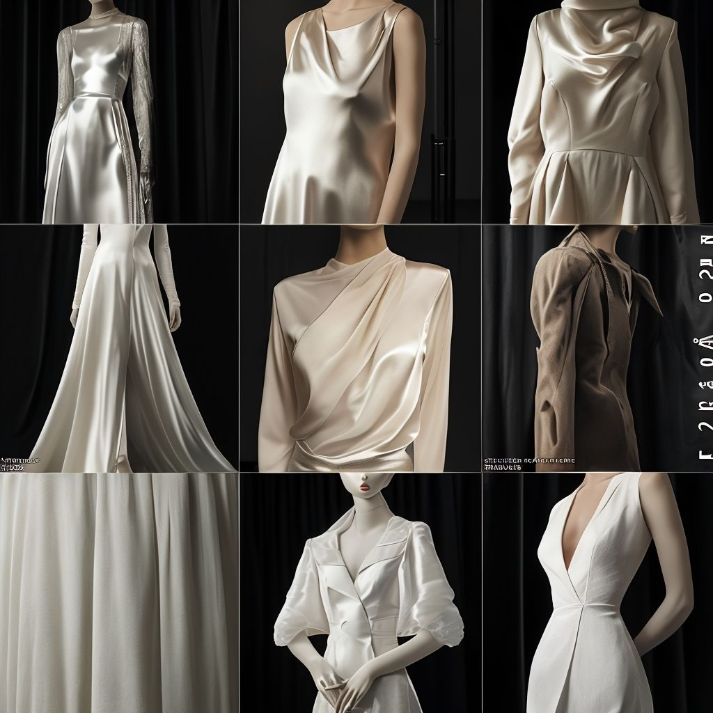 Trending dresses for women 2025 showing the top 2026 fabric and silhouette trends, including silk, satin, linen blends, wool textures, and elegant tailored designs.
