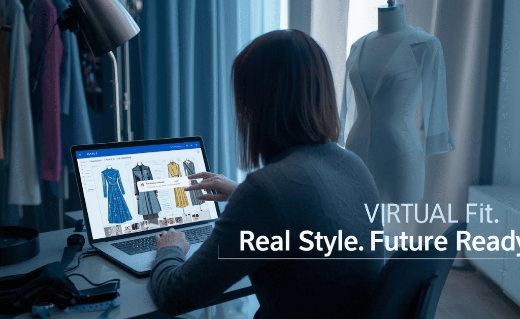 Model showcasing smart tailoring innovation with digital tools — Best Online Tailoring Services in 2025 for virtual fit and style