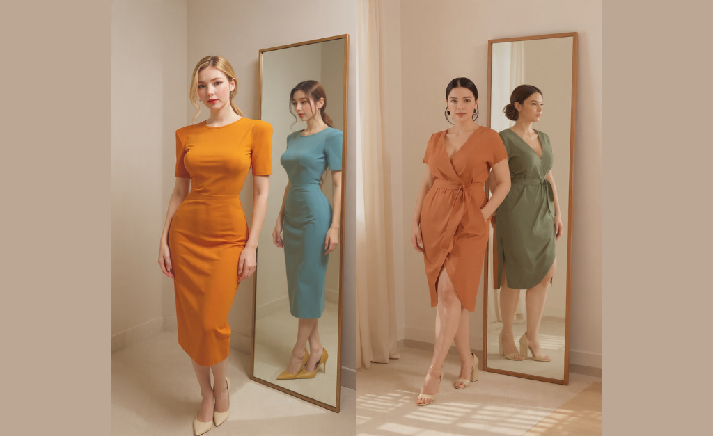 Understanding female body shapes showing how the right clothing choice improves confidence and overall appearance