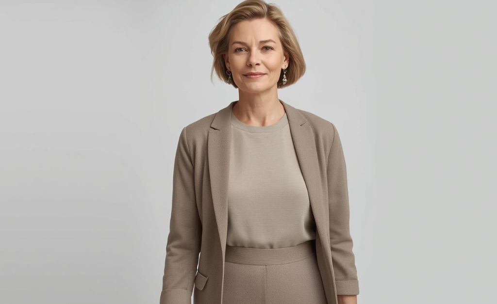 Apple body shape for women wearing balanced and well-fitted clothing designed for comfort, confidence, and natural body proportions