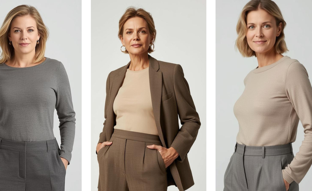 Apple body shape for women wearing balanced and well-fitted clothing designed for comfort, confidence, and natural body proportions