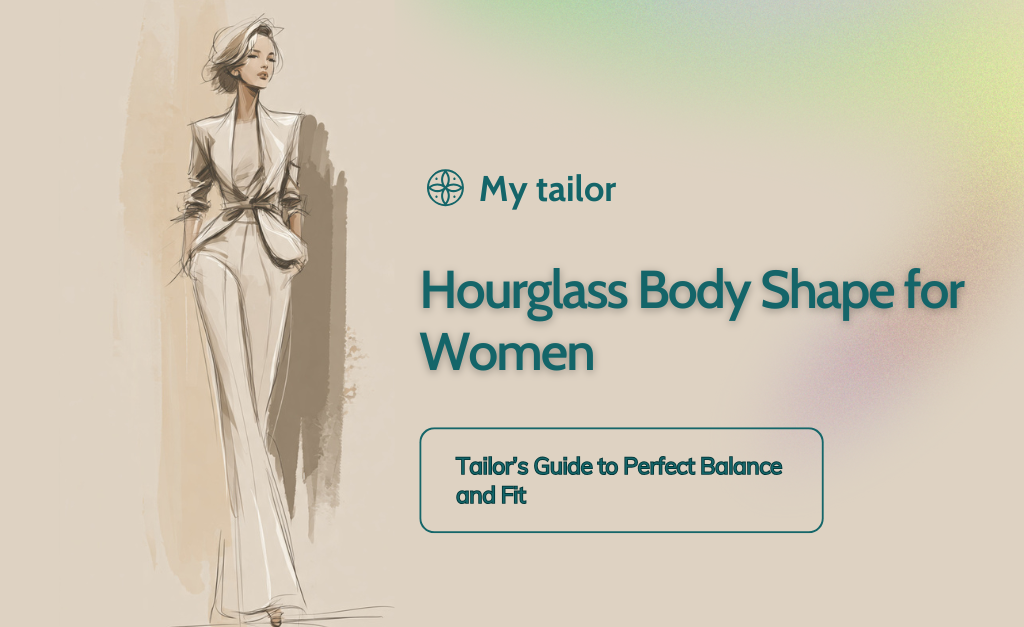 Hourglass body shape for women wearing a well-tailored outfit that highlights natural waist balance, soft structure, and elegant fit