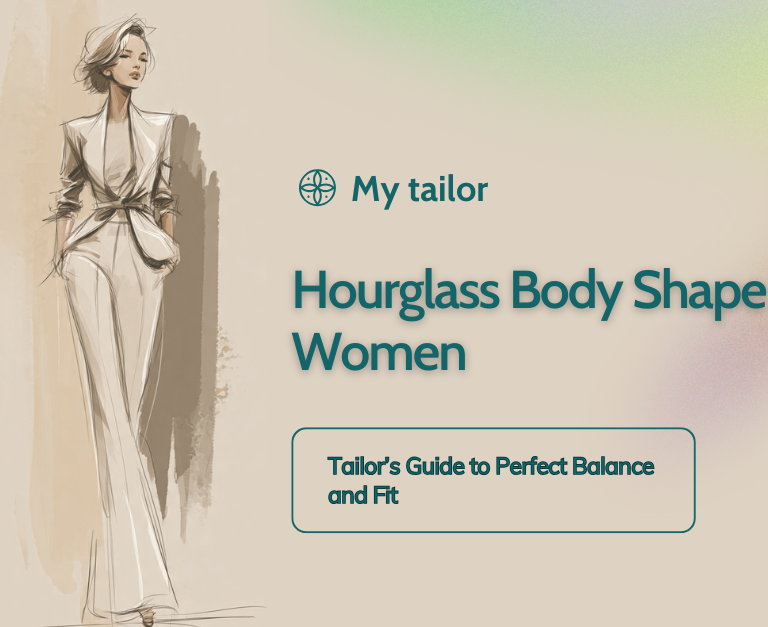 Hourglass body shape for women wearing a well-tailored outfit that highlights natural waist balance, soft structure, and elegant fit