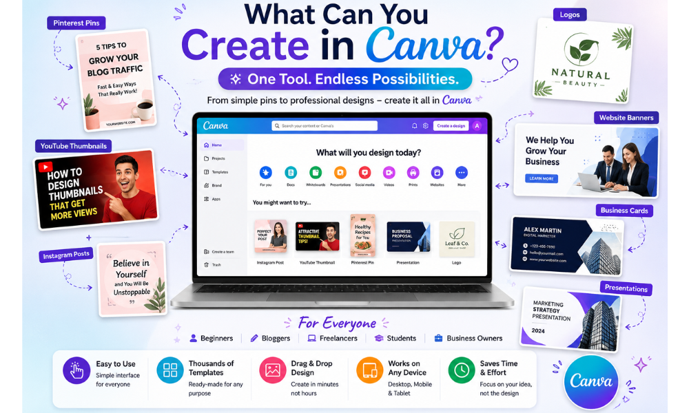 What beginners can create in Canva design platform