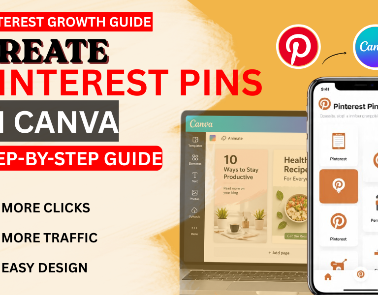 applied digital skills guide showing how to create Pinterest pins in Canva step by step for beginners
