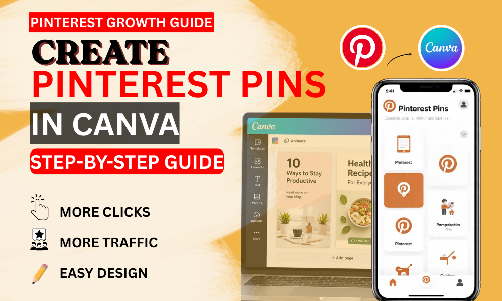 applied digital skills guide showing how to create Pinterest pins in Canva step by step for beginners