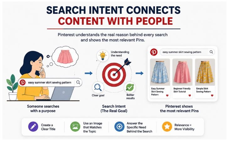 How Pinterest Search Algorithm Works by understanding search intent and matching users with relevant Pins.